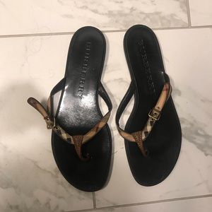 Authentic Tan Leather ‘Masie' Thong Sandals